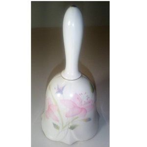 Vintage Bone China Floral Bell - Pretty Pink & Lovely Lavender Flowers
